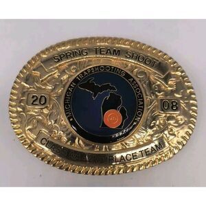 Custom Spring Team Shoot 2008 Class AA 2nd Place Team Gold Belt Buckle